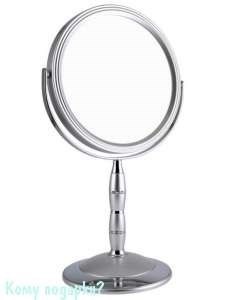 Зеркало настольное круглое с кристаллами "Silver", двухстороннее, 18 см - фото 42868