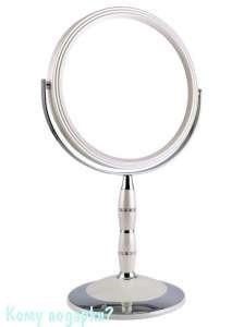 Зеркало настольное круглое с кристаллами "WPearl", двухстороннее, 18 см - фото 42870