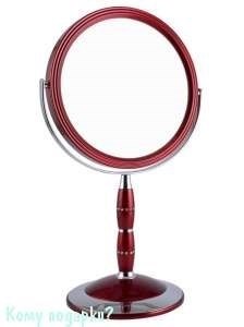 Зеркало настольное круглое с кристаллами "Red", двухстороннее, 18 см - фото 42876