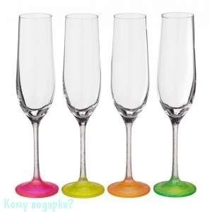 Набор бокалов для шампанского "Neon Frozen" 4 шт, 190 мл, h=24 см - фото 43019