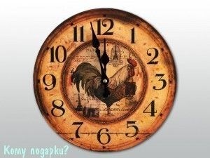 Часы настенные с рисунком "Петух" - фото 43298