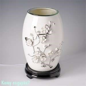 Аромалампа электрическая "Сакура белая", керамика, 14х22 см - фото 46787