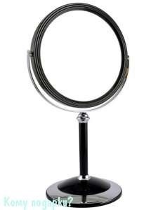 Зеркало настольное круглое "Black", двухстороннее, 18 см - фото 47537