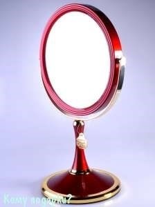 Зеркало настольное "Red&Gold", двухстороннее, 18 см. - фото 47542