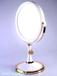Зеркало настольное " WPearl&Gold", двухстороннее, 18 см. - фото 47543