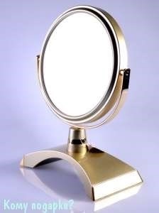 Настольное зеркало "Gold", двухстороннее, 15 см. - фото 47571