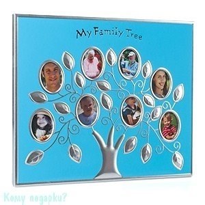 Рамка на 8 фото "Семейное древо", 30х25 см, голубой - фото 50142