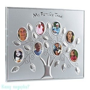 Рамка на 8 фото "Семейное древо", 30х25 см, серебро - фото 50143