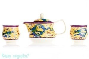 Сервиз чайный на 6 персон, жёлтый - фото 50258