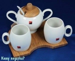 Подарочный чайный набор на бамбуковой подставке - фото 54123