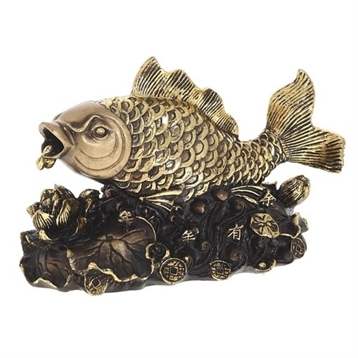 Фигурка декоративная Золотая рыбка цвет: сусальное золото L20W9H12см - фото 68309