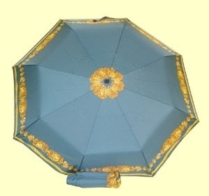 Зонт полный автомат цвет: Бирюзовый с кантом Львы - фото 68574