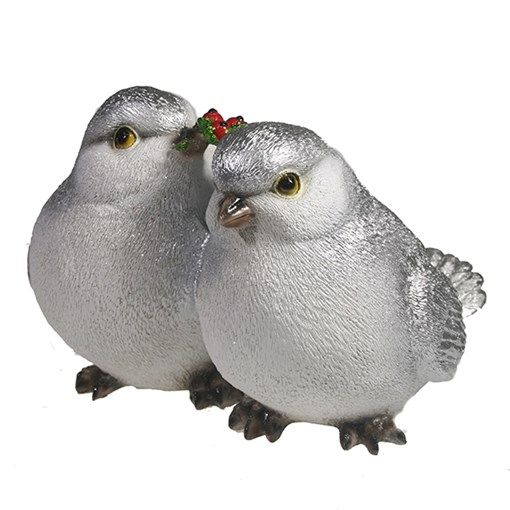 Фигура декоративная Птички цвет: серебро L20W19.5H16.5см - фото 69294