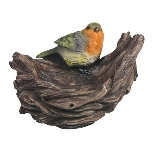 Изделие декоративное Кормушка-гнездо с птичкой L18W17H12см - фото 69518