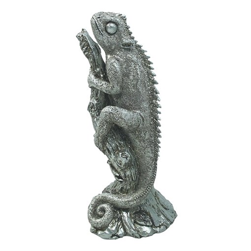 Фигура декоративная Игуана на ветке цвет: серебро L17W14H35см - фото 69659