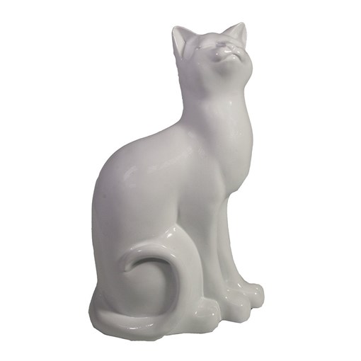 Фигура декоративная Кошка белая L12W9H20см - фото 69694