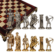 Шахматы из металла  Античные войны MP-S-10-44-RED