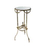 Столик круглый  высокий с зеркальной столешницей, золото BP-50217-D