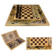 Набор игр шахматы нарды, шашки с доской Сафари SA-SH-021