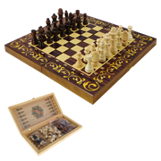 Набор игр шахматы нарды, шашки с доской Махагон SA-SH-115
