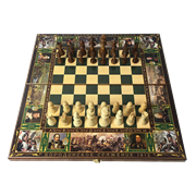 Подарочный набор игр шахматы, нарды, шашки с доской  Бородино SA-SH-037