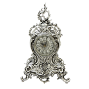 Часы Ласу каминные бронзовые с покрытием  серебро BP-27095-S