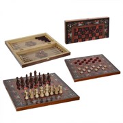 Игра настольная 3 в 1 "Цветы" (шахматы, шашки, нарды) L50 W25 H5 см