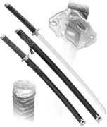 Набор самурайских мечей, 2 шт. Ножны черные D-50024-BK-KA-WA