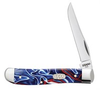Нож перочинный Зиппо (Zippo) Patriotic Kirinite Smooth Mini Trapper, 89 мм 50508 + Зажигалка Зиппо (Zippo) 207