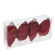 Украшение новогоднее "Шишка", набор из 4 шт, H=8 см