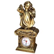 Часы настольные Ангел с фонариком цвет: сусальное золото Н25 см
