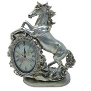 Часы настольные Лошадь цвет: серебро L31W15H40 см