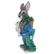 Фигурка садовая Заяц с морковкой полистоун H58 см