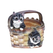 Кашпо декоративное Котята в корзине H20D16 см.