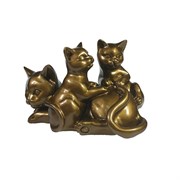 Фигура Кошка с котятами цвет: темное золото глянец L17W12H11см