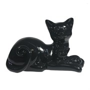 Фигура III Кошка с котенком цвет: черный глянец L18W10H12см