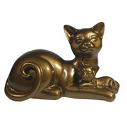 Фигура II Кошка с котенком глянец цвет: темное золото L18W10H12см