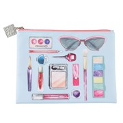 Косметичка Dewal Beauty серия "Модница", голубая 22,5х17х1см