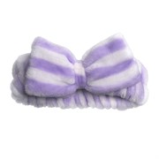 Повязка Dewal Beauty на голову «бантик», белая с синей полоской