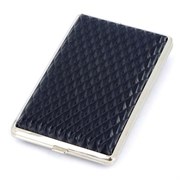 Портсигар S.Quire, сталь+искусственная кожа, черный цвет с рисунком, 74*115*18 мм