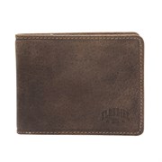 Бумажник KLONDIKE «Peter», натуральная кожа в темно-коричневом цвете, 12 х 9,5 см