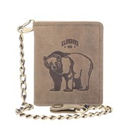 Бумажник KLONDIKE «Wayne Bear», натуральная кожа в коричневом цвете, 10,5 х 12,5 см