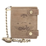 Бумажник KLONDIKE «Tim Bike», натуральная кожа в коричневом цвете, 10,5 х 12,5 х 2,5 см