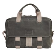 Сумка KLONDIKE Native, натуральная кожа в черном цвете, 44 х 10 х 33 см