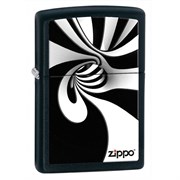 Широкая зажигалка Zippo Black & White Spiral 28297