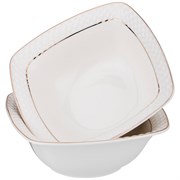 Набор из 2 салатников - тарелок суповых "Диаманд голд" квадрат 16 см