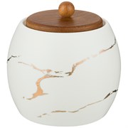 Сахарница коллекция "Золотой мрамор" цвет: white 9,5*10,2 см