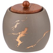 Сахарница коллекция "Золотой мрамор" цвет: gray 9,5*10,2 см