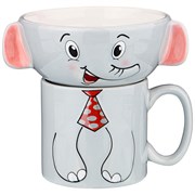 Набор "Слоник" на 1 персону 2пр.: салатник 13*5,5 см 450 мл , кружка 300 мл