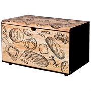 Хлебница agness "Лофт" металлическая с деревянной крышкой, 35.5*21.5*19.5cm